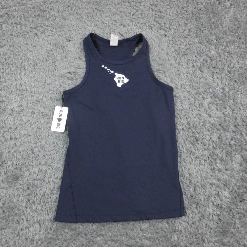 Run Big Tank Top Womens Medium Blue PureStretch Full Length Running Athletic NWT
